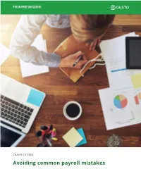 Avoiding Common Payroll Mistakes