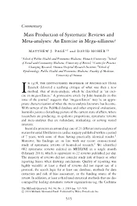 Mass Production of Systematic Reviews and Meta-Analyses: an Exercise in Mega-Silliness?
