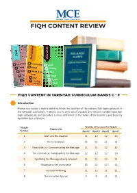 MCE Fiqh Overview