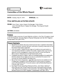 METROLINX ACTIVITIES UPDATE.Pdf