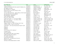 Our Parish Library Book List