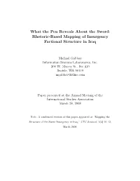 What the Pen Reveals About the Sword: Rhetoric-Based Mapping of Insurgency Factional Structure in Iraq