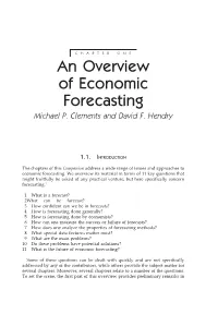 An Overview of Economic Forecasting 1