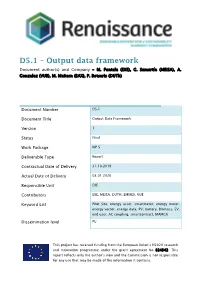 D5.1 – Output Data Framework Document Author(S) and Company - M