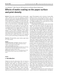 Effects of Matte Coating on the Paper Surface and Print Density