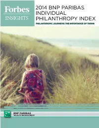 Forbes Insights: 2014 BNP Paribas Individual Philanthropy Index
