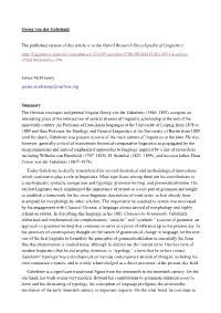 Georg Von Der Gabelentz the Published Version of This Article Is In