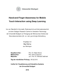 Hand-And-Finger-Awareness for Mobiletouch Interaction Using