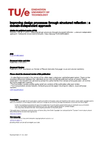 Improving Design Processes Through Structured Reflection : a Domain-Independent Approach