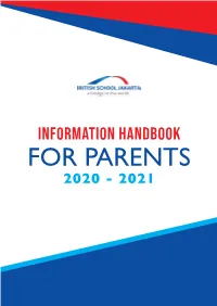 Information Handbook for PARENTS 2020 - 2021