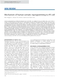 Mechanism of Human Somatic Reprogramming to Ips Cell Rika Teshigawara, Junkwon Cho, Masahiro Kameda and Takashi Tada