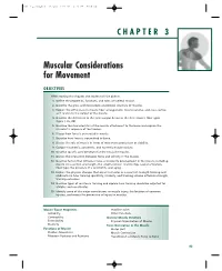 Muscular Considerations for Movement