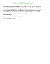 Nafoh Accession Abstracts