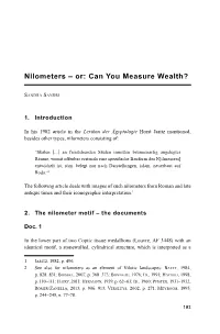 Nilometers – Or: Can You Measure Wealth?