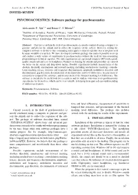 PSYCHOACOUSTICS: Software Package for Psychoacoustics