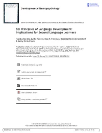 Six Principles of Language Development: Implications for Second Language Learners