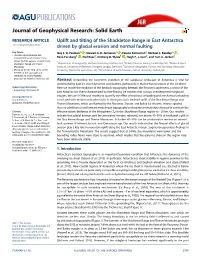 Uplift and Tilting of the Shackleton Range in East Antarctica Driven by Glacial Erosion and Normal Faulting