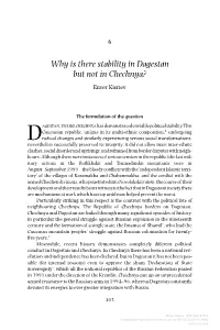 Why Is There Stability in Dagestan but Not in Chechnya? Enver Kisriev