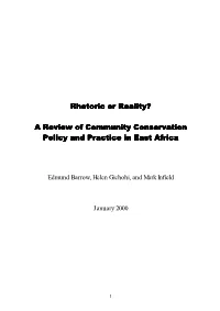 A Review of Community Conservation Policy and Practice in East Africa