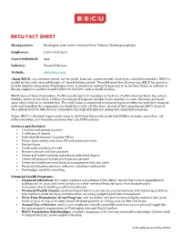Becu Fact Sheet