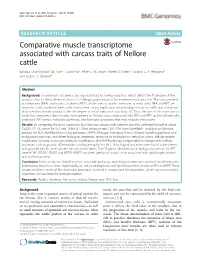 Comparative Muscle Transcriptome Associated with Carcass Traits of Nellore Cattle Bárbara Silva-Vignato1* , Luiz L