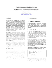 Continuations and Stackless Python