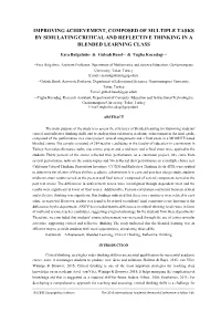Improving Achievement, Composed of Multiple Tasks by Simulating Critical and Reflective Thinking in a Blended Learning Class