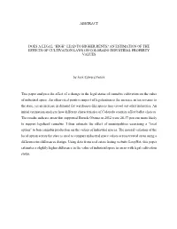Lead to Higher Rents? an Estimation of the Effects of Cultivation Laws on Colorado Industrial Property Values