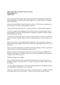 Rafizi Wants PKR Reps Besides Azizah to Decline Malaysiakini.Com Aug 29, 2014