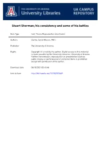 Stuart Sherman; His Consistency and Some of His Battles