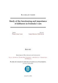 Study of the Functioning and Importance of Diffusers in Formula 1 Cars