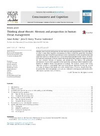 Thinking About Threats: Memory and Prospection in Human Threat Management