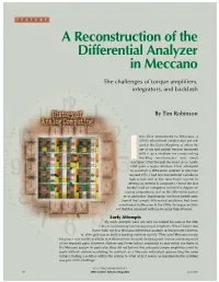 A Reconstruction of the Differential Analyzer in Meccano
