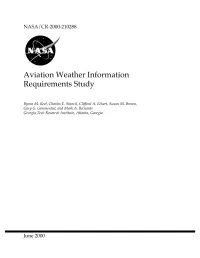 Aviation Weather Information Requirements Study