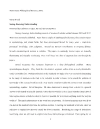Barry Stroud: Seeing, Knowing, Understanding