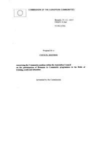Concerning the Community Position Within the Association Co~Ncil