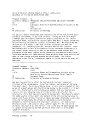 Cycle 17 Abstract Catalog (Based on Phase I Submissions) Generated On: Fri May 30 08:50:52 EDT 2008
