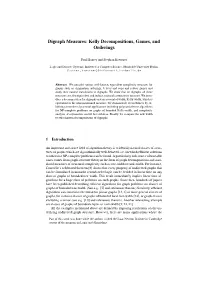 Digraph Measures: Kelly Decompositions, Games, and Orderings