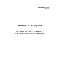 Dimethoate in Drinking-Water