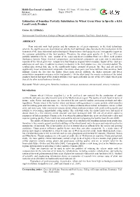 Estimation of Semolina Partially Substitution by Wheat Germ Flour in Specific a KSA Local Lovely Product