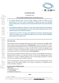 For Personal Use Only Use Personal for CEO & Managing Director T: +61 8 9303 8888 E: Info@Pacificenergy.Com.Au