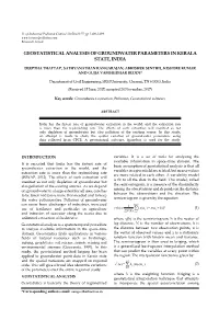 Geostatistical Analysis of Groundwater Parameters in Kerala State, India