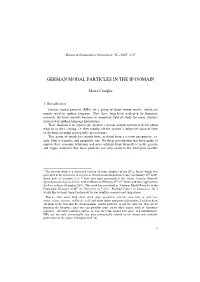 German Modal Particles in the Ip-Domain