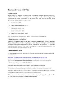 How to Achieve an ICCF Title