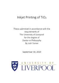 Inkjet Printing of Tio2