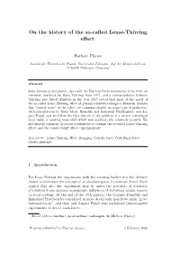 On the History of the So-Called Lense-Thirring Effect