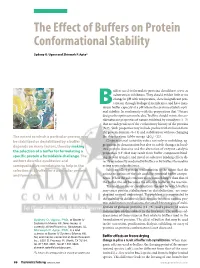 The Effect of Buffers on Protein Conformational Stability
