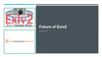 Future of Exiv2 2021-02-27 Agenda