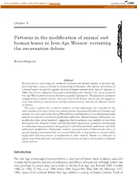 Patterns in the Modification of Animal and Human Bones in Iron Age Wessex: Revisiting the Excarnation Debate