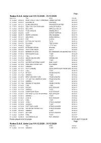Redox DAS Artist List for Period: 01.12.2020